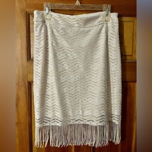 CATO Fringed Crochet Styled Skirt
